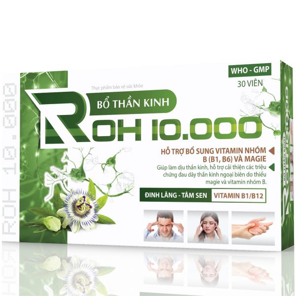 BỔ THẦN KINH ROH 10.000 (Hộp 3 vỉ x 10 viên)