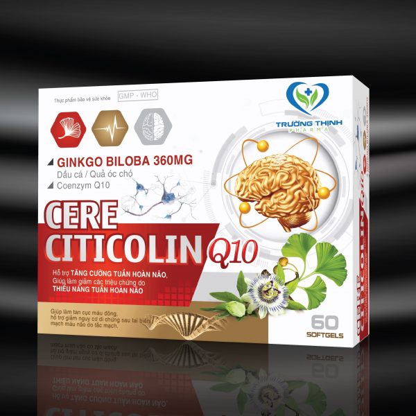 CERE CITICOLIN Q10 (Hộp 6 vỉ x 10 viên)